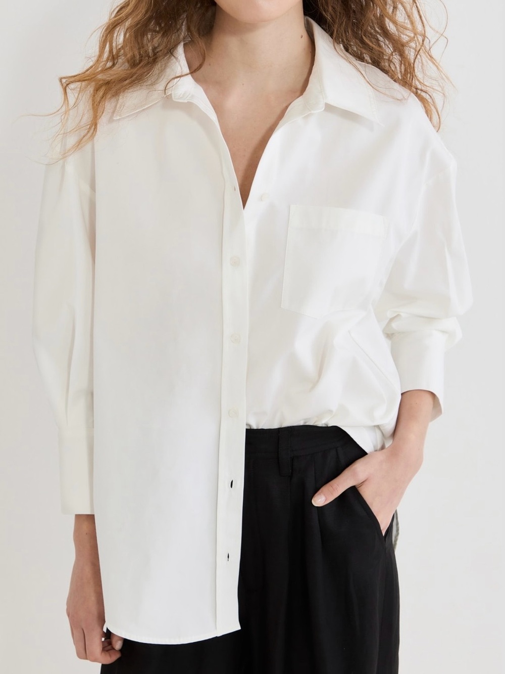 ANINE BING White Mika Button Down Blouse Shirt Size XS